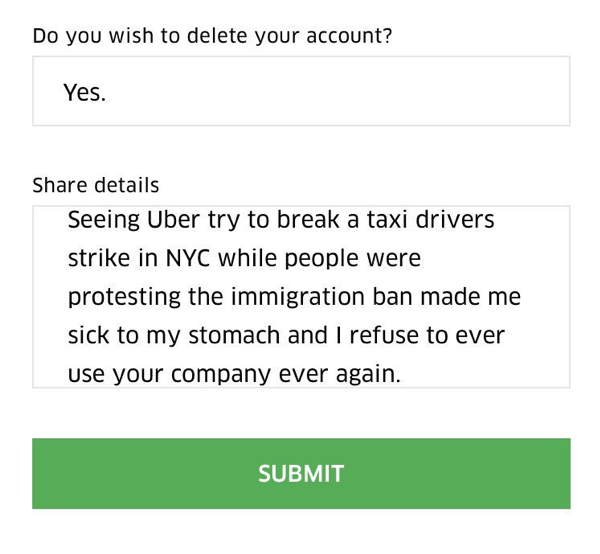 Delete Uber Account Image of the Process Delete Uber Account Image of the Process